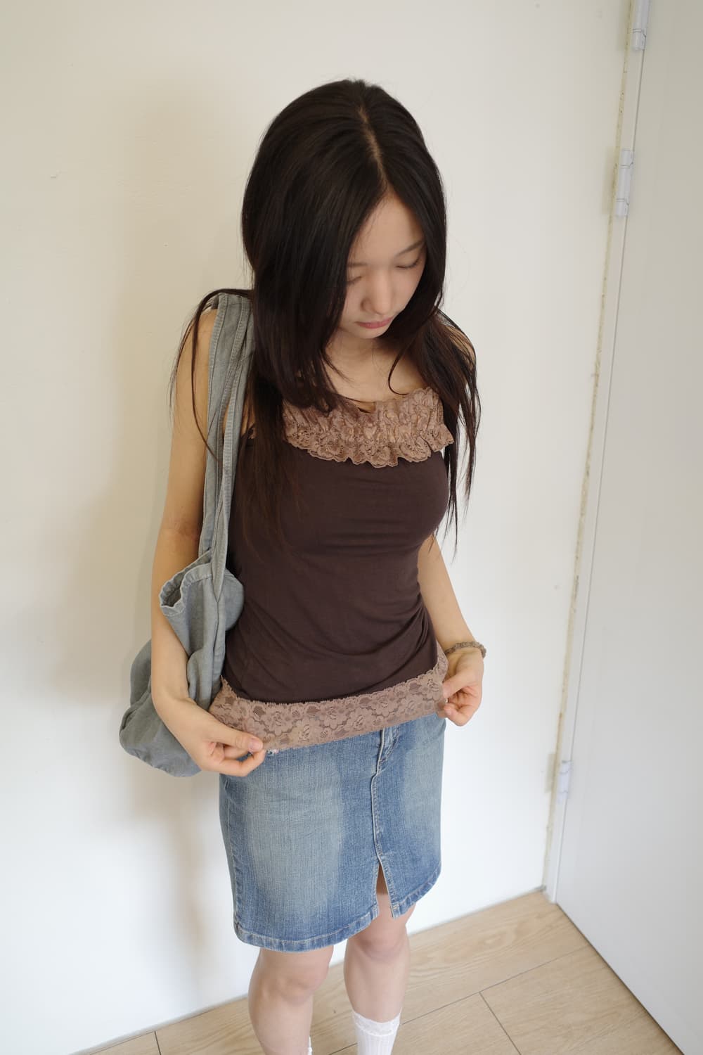 flower denim skirt 상품이미지2