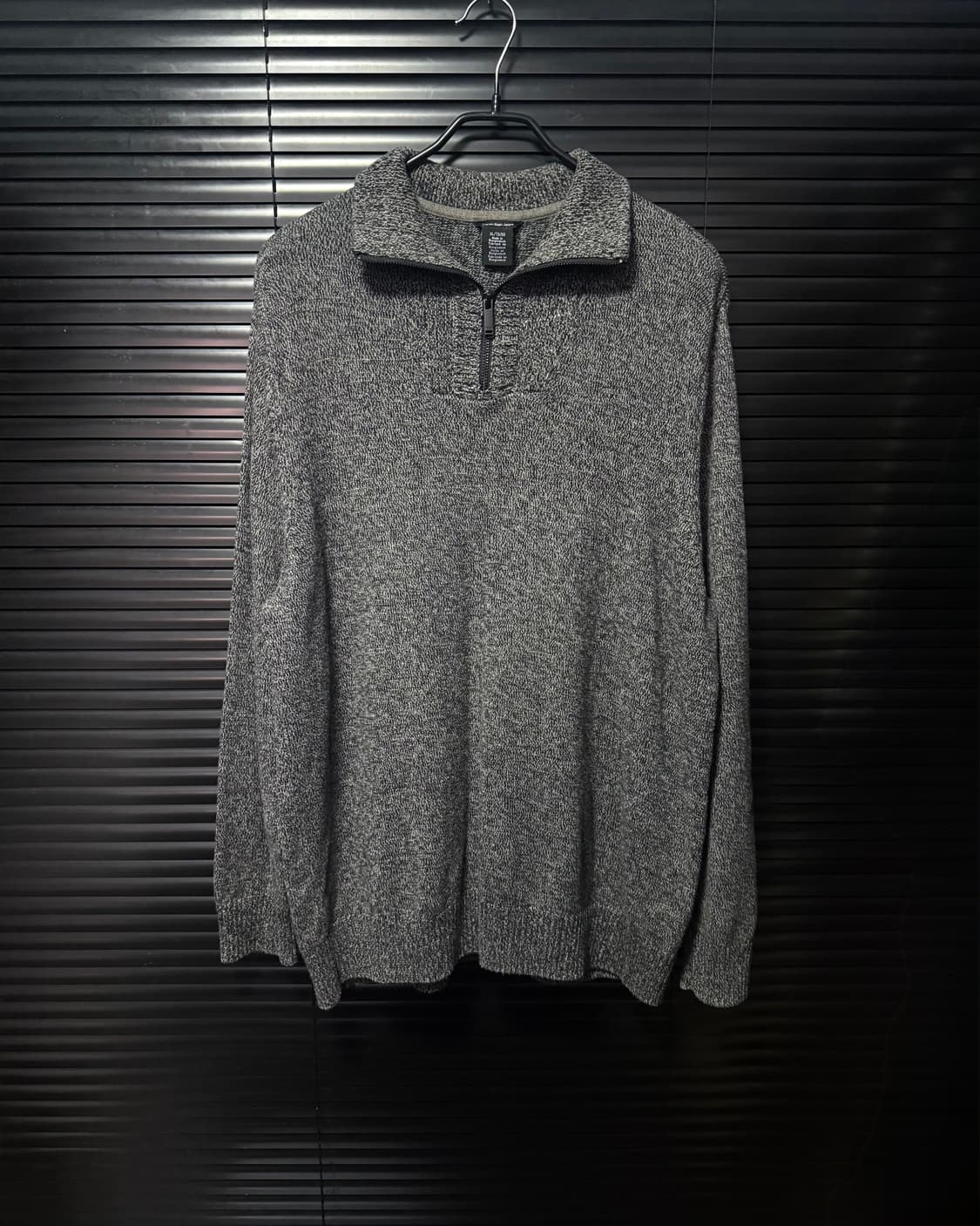 ck 캘빈클라인 진스 반집업 니트 스웨터 차콜 블랙 보카시 반목 목폴라 상품이미지3