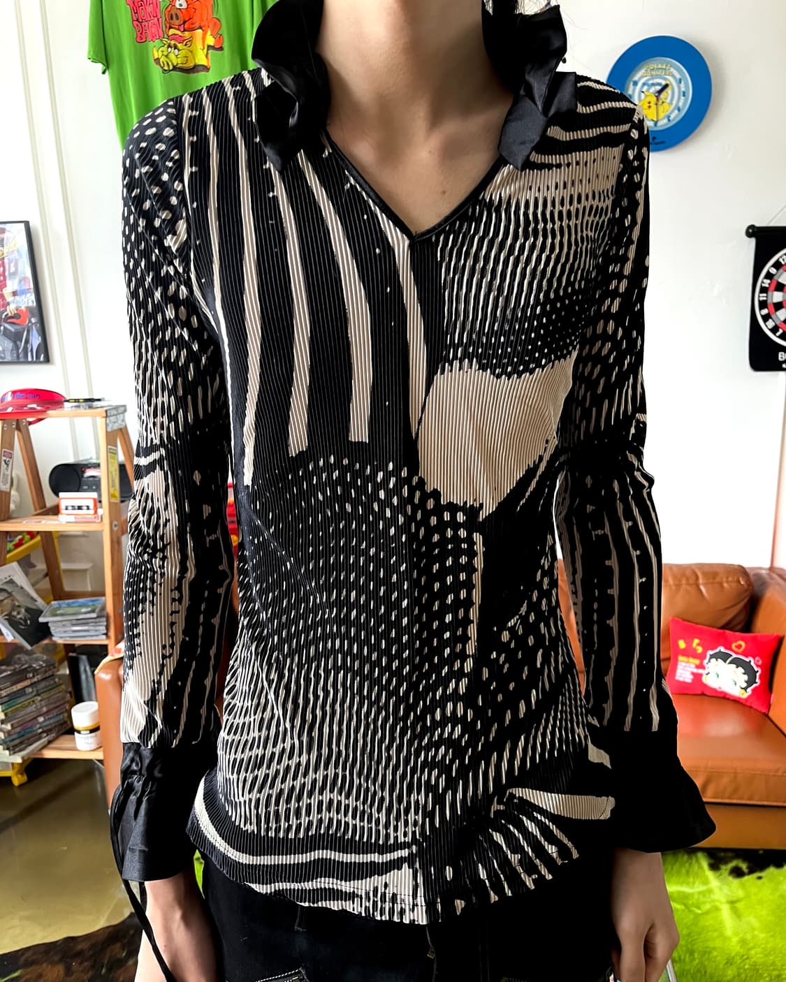 Jpn Vintage Psychedelic Pleats Top 상품이미지2