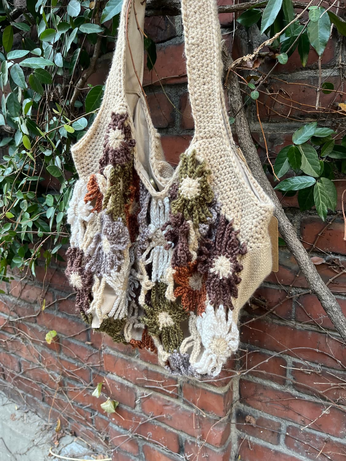 꽃 뜨개질 토드백 상품이미지2