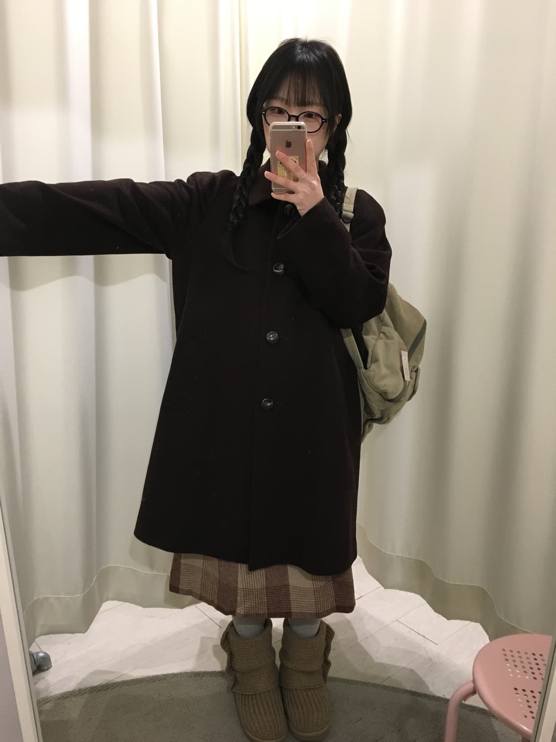 다크초코 a라인 캐시미어 코트 상품이미지3