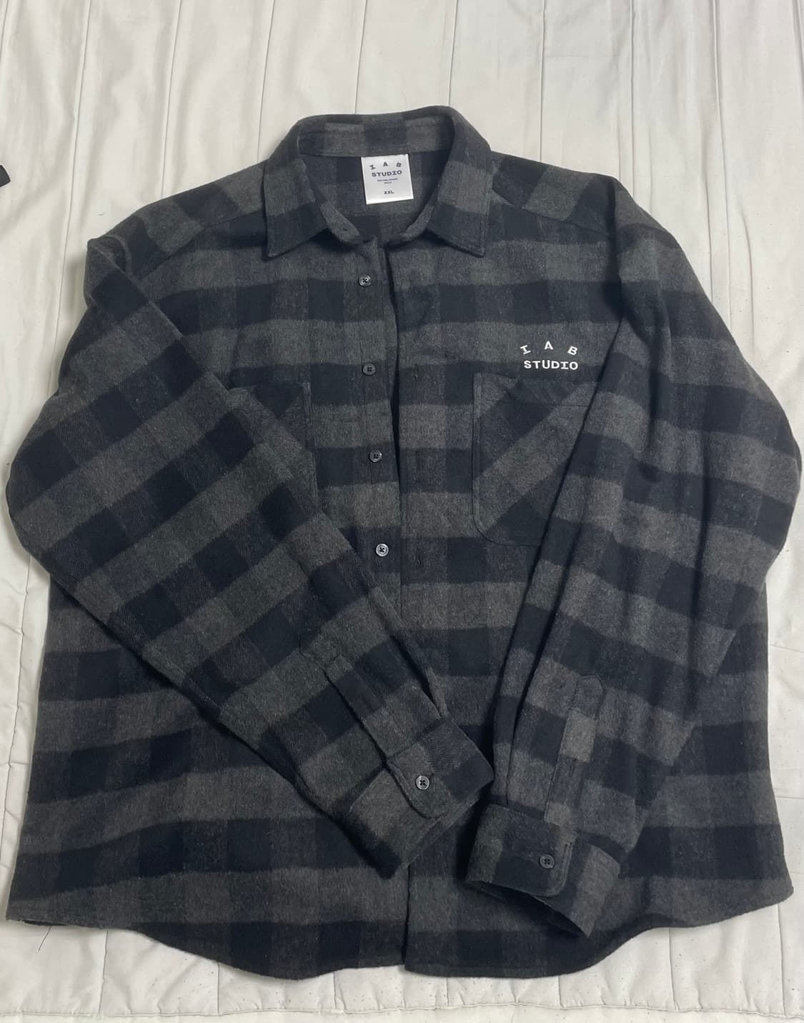 XXL 아이앱 스튜디오 깅엄 체크 셔츠 블랙 화이트 상품이미지1