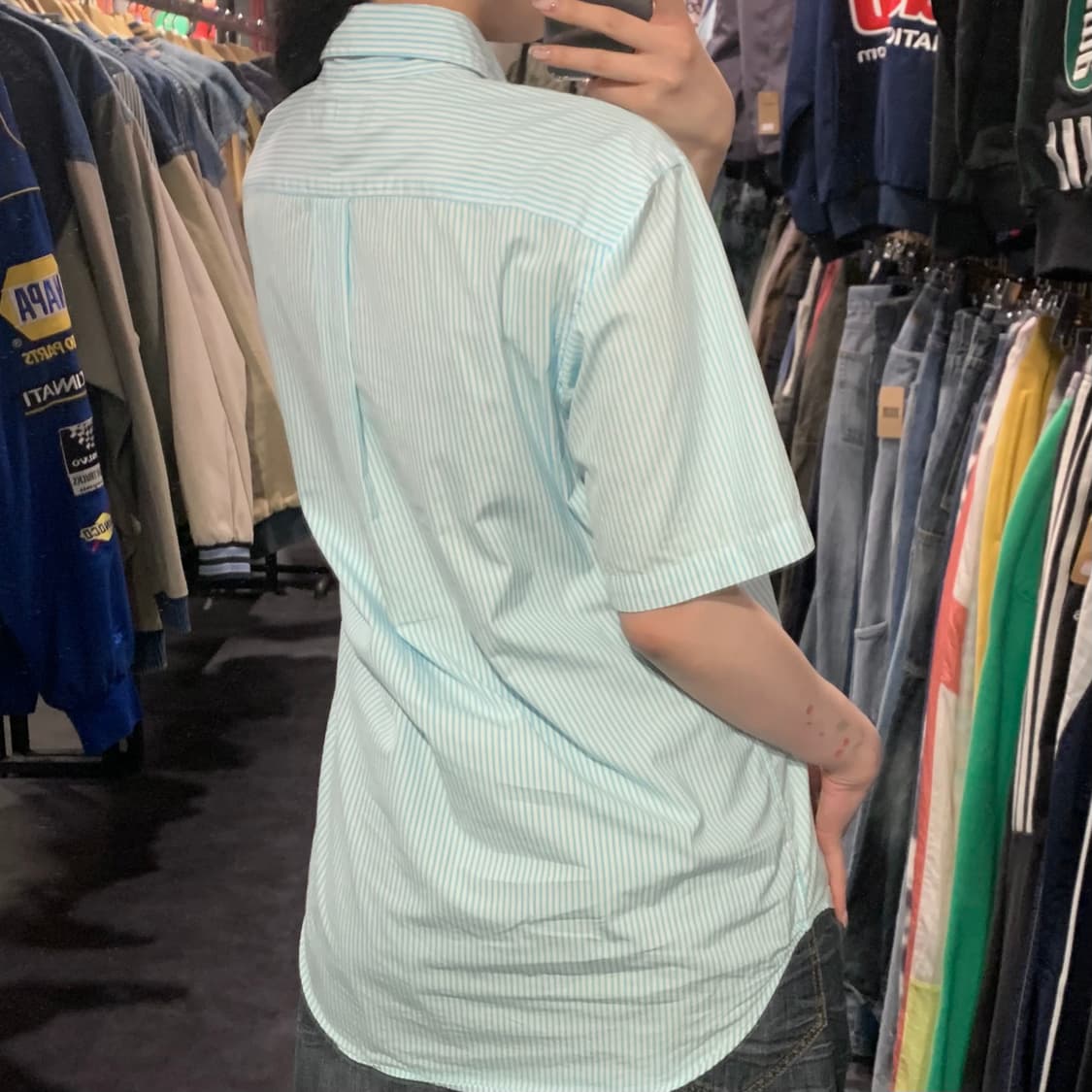 [IM] 폴로 랄프로렌 반팔 스트라이프 셔츠 민트블루 상품이미지5