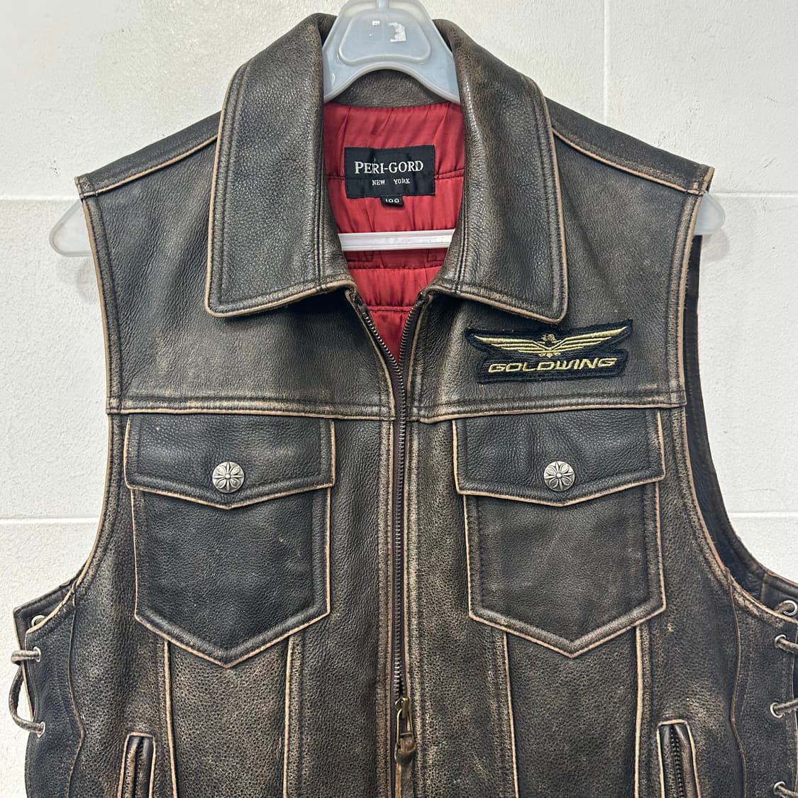 골드윙 가죽 조끼 상품이미지2
