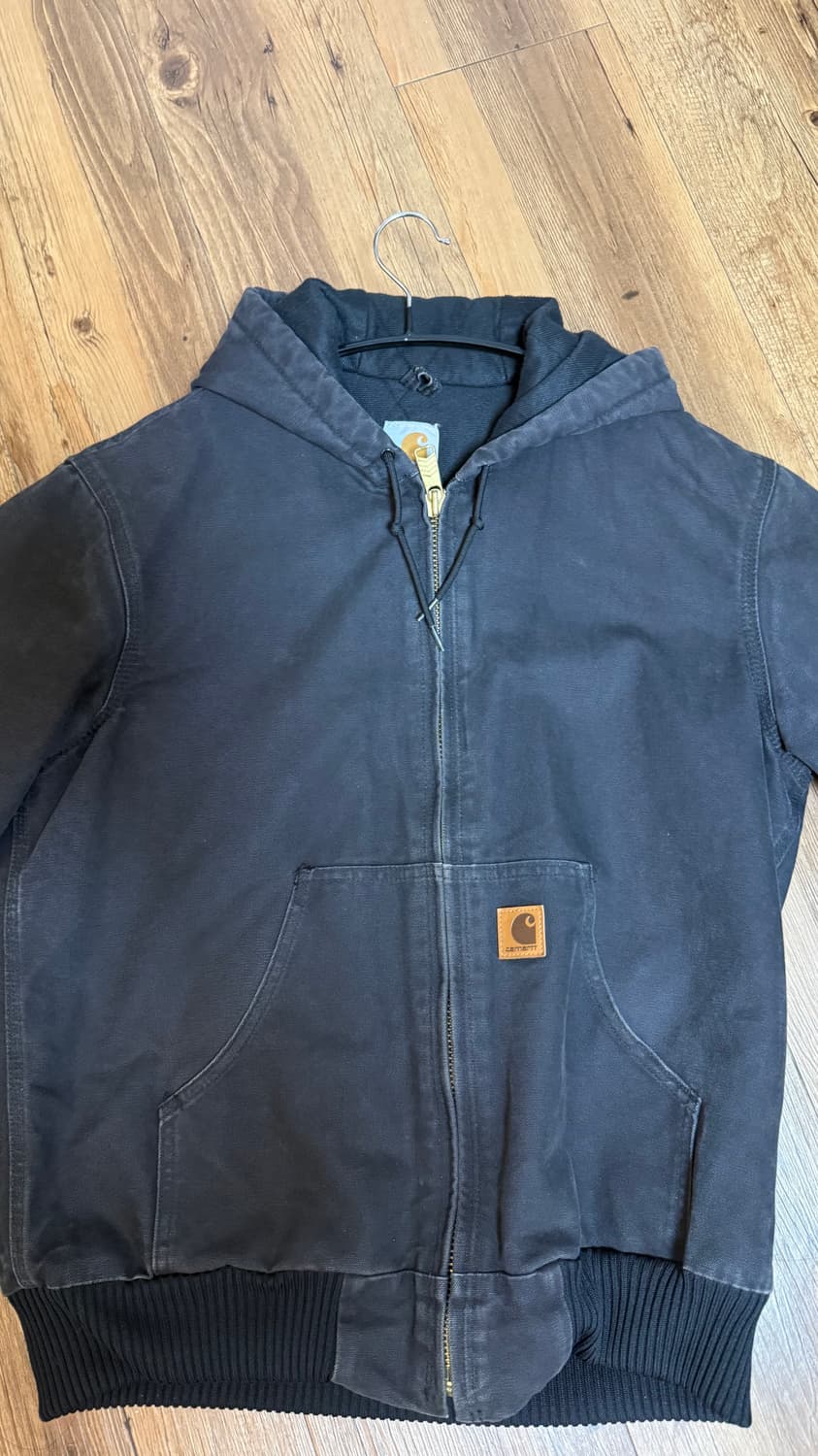 칼하트 샌드스톤 덕 액티브 후드자켓 J130-BLK 블랙 상품이미지1