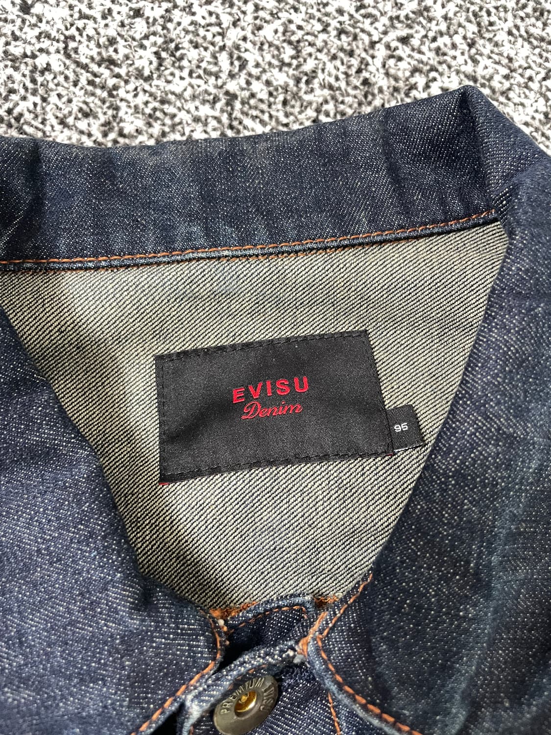 빈티지9. EVISU 에비수 NO.5 진청 데님 자켓 청자켓 상품이미지4
