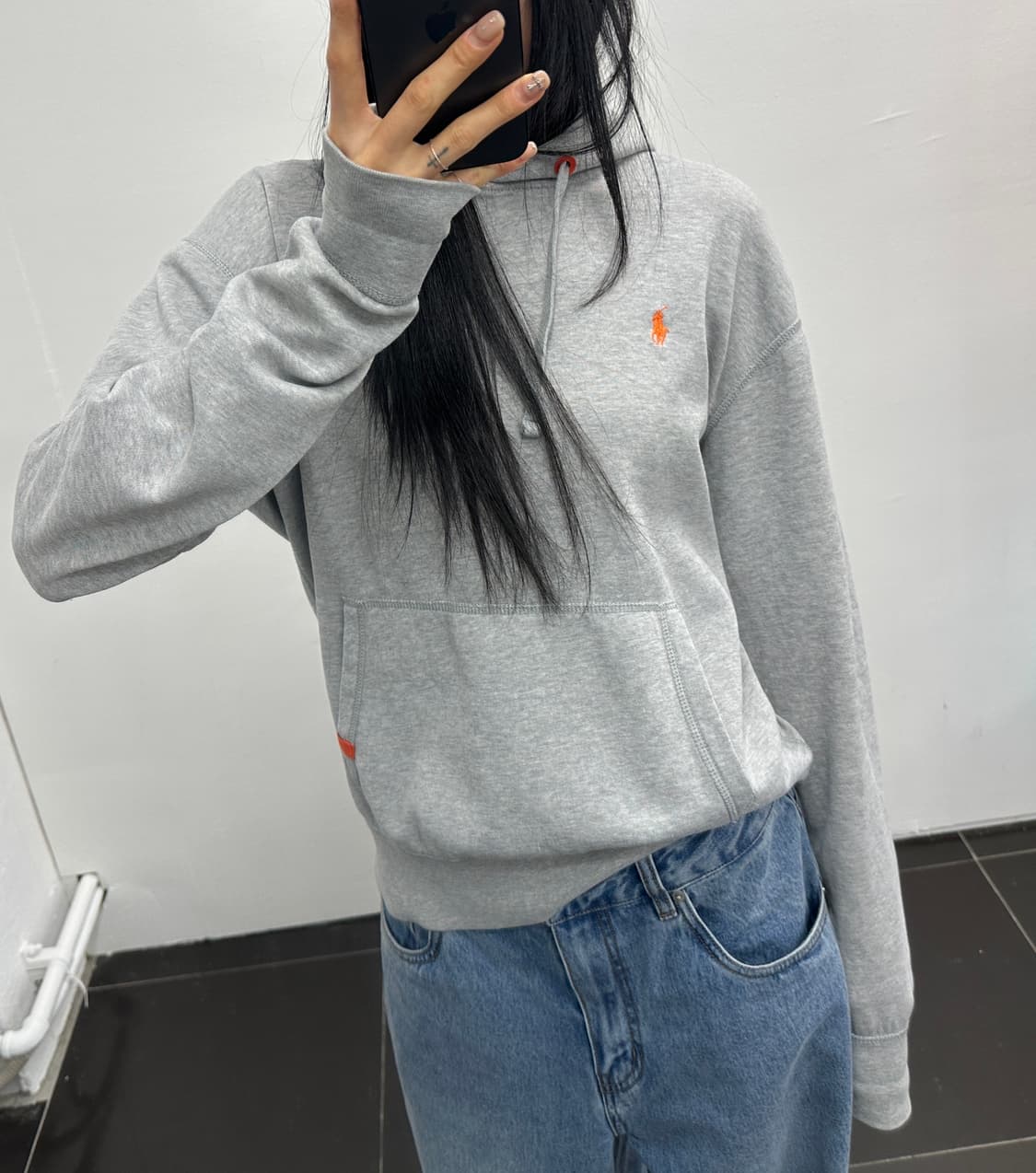 폴로 그레이 후드 오버핏  상품이미지2