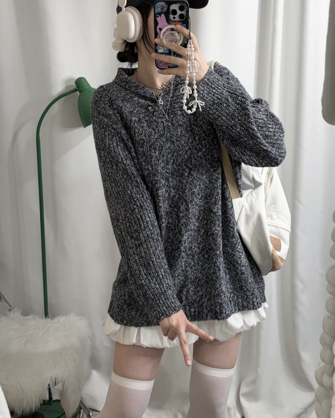 블랙 & 화이트 오레오 오버핏 니트 상품이미지8