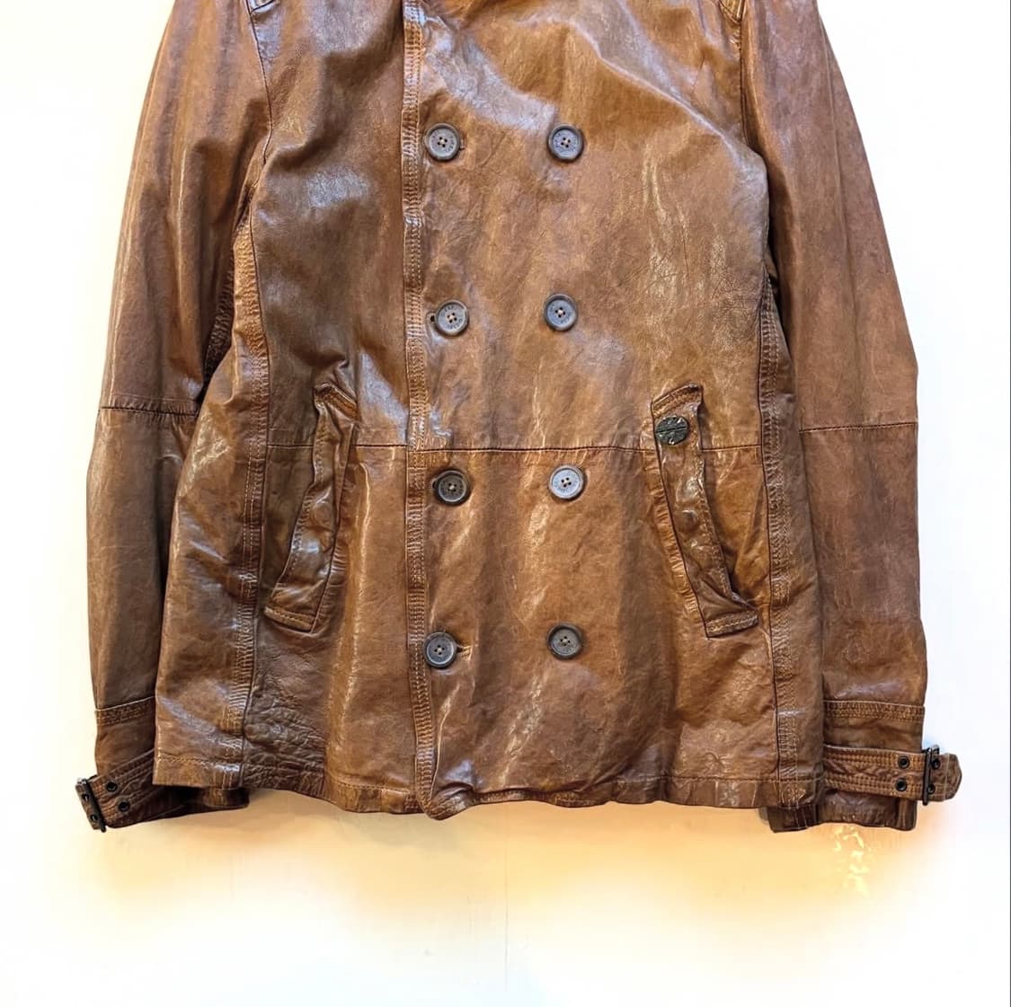 디젤 셰르파 더블 레더자켓 상품이미지3