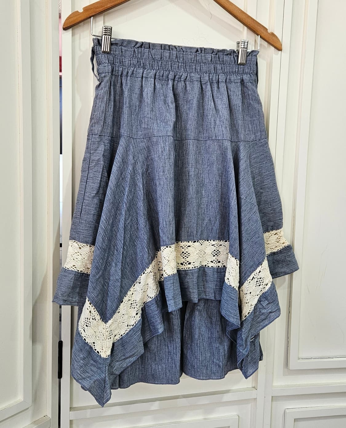 언발 레이스 린넨혼방 스커트 상품이미지2