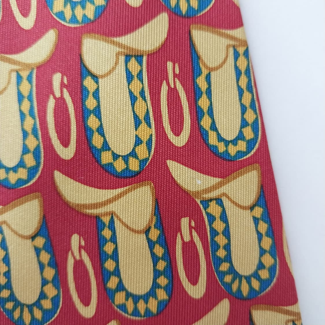 구찌 레드 승마 모티브 패턴 넥타이 9.2cm A+~A등급 K2469 상품이미지10