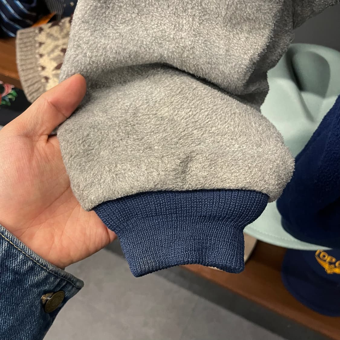 90s 엘엘빈 Made in USA 플리스 버튼 바시티 자켓 N407 상품이미지6