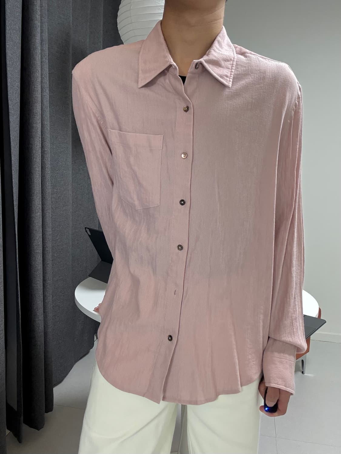 LMOOD Howl Shirt하울 셔츠 44사이즈 Dry Rose 상품이미지5