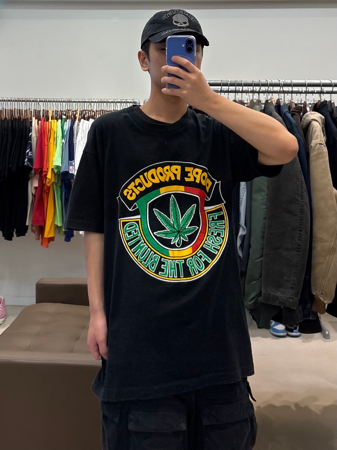 90s 프룻오브더룸 dope products 대마초 티셔츠 상품이미지8