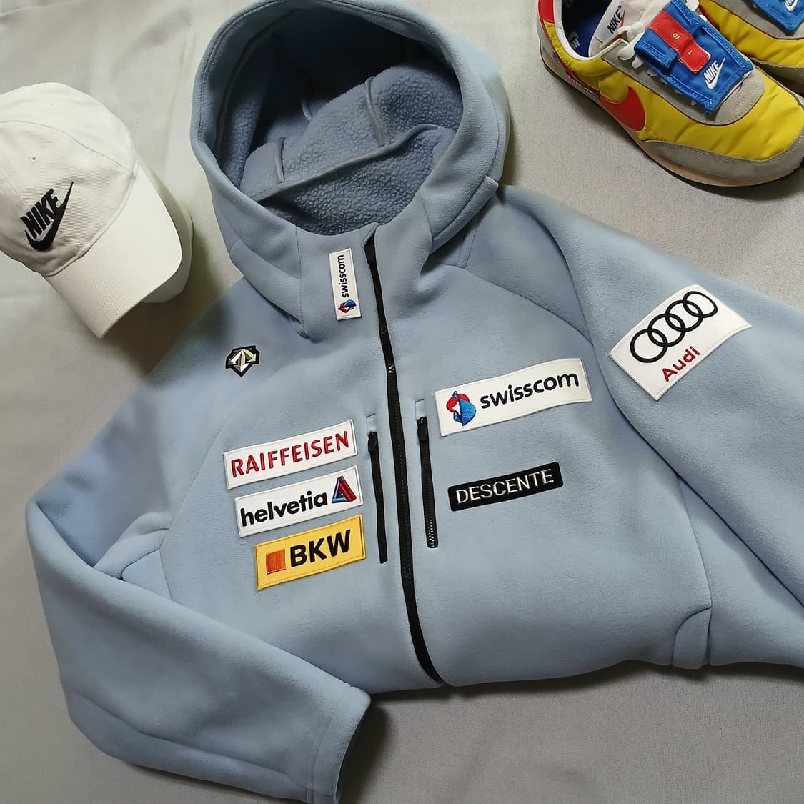 DESCENT 데상트 하늘색 본딩 후리스 아우디 따끈따끈 자켓 상품이미지2