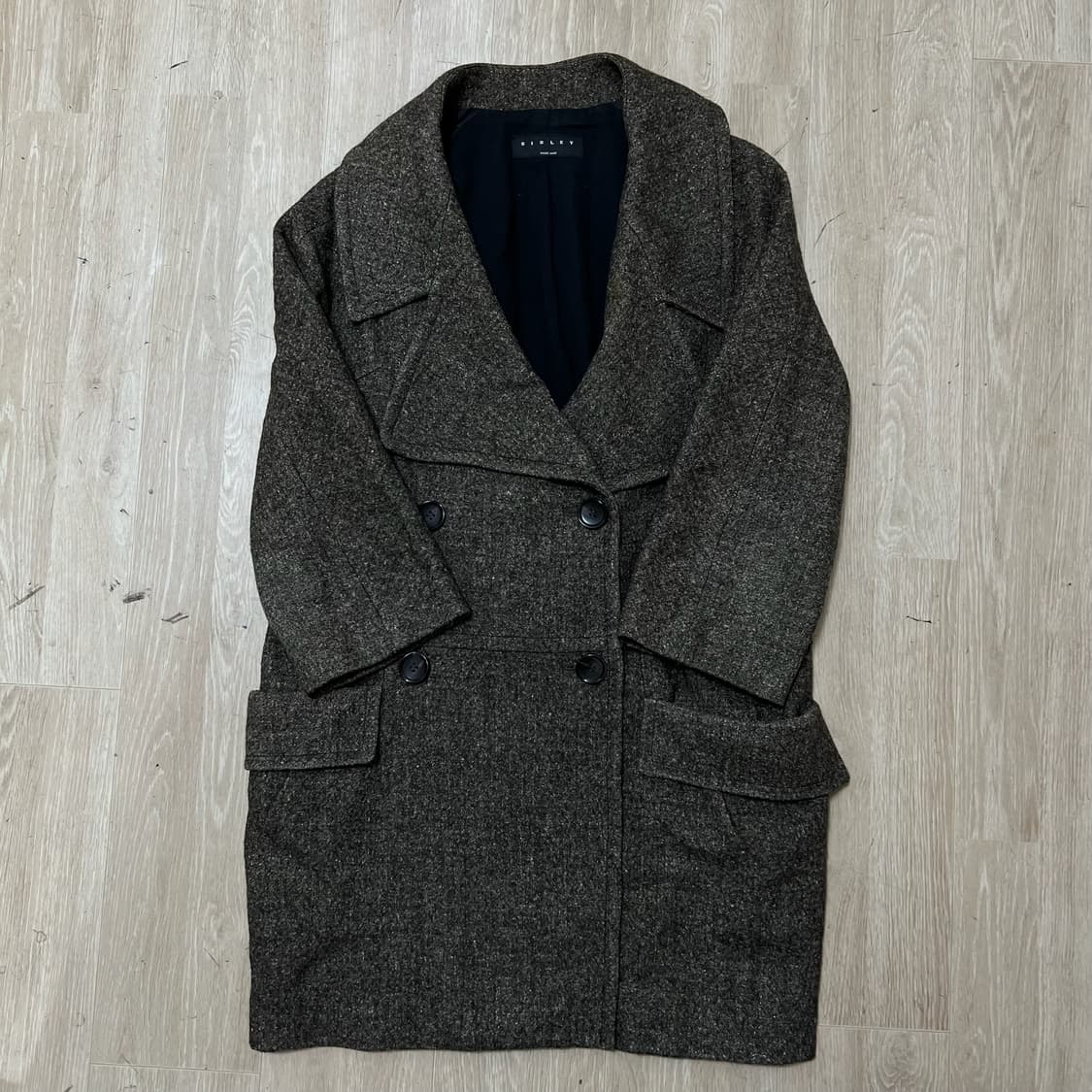 시슬리 여성 트레이드마크 모직 캐시미어 더플 코트 FREE  상품이미지1