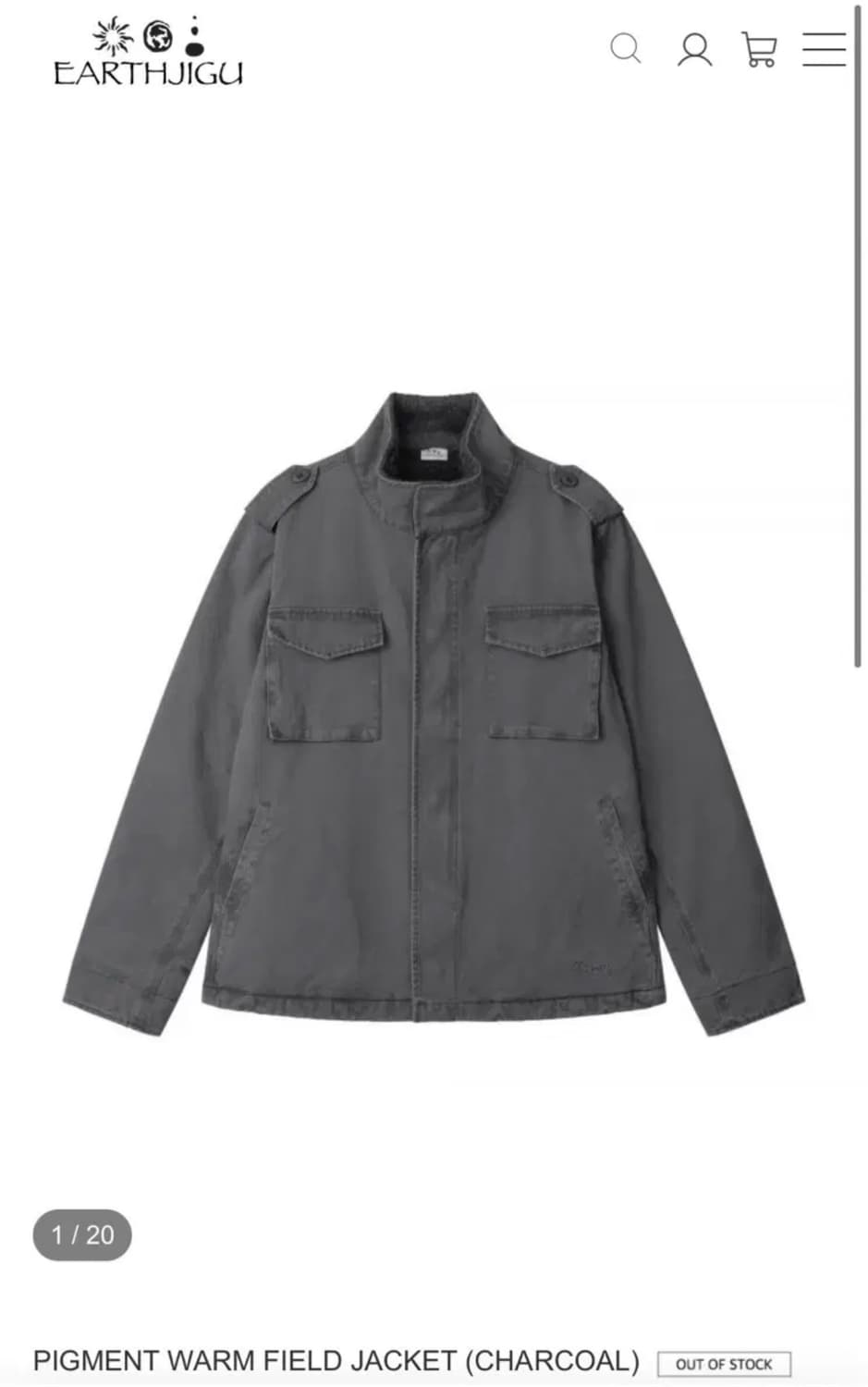 구매) 어스지구 필드자켓 차콜 상품이미지1