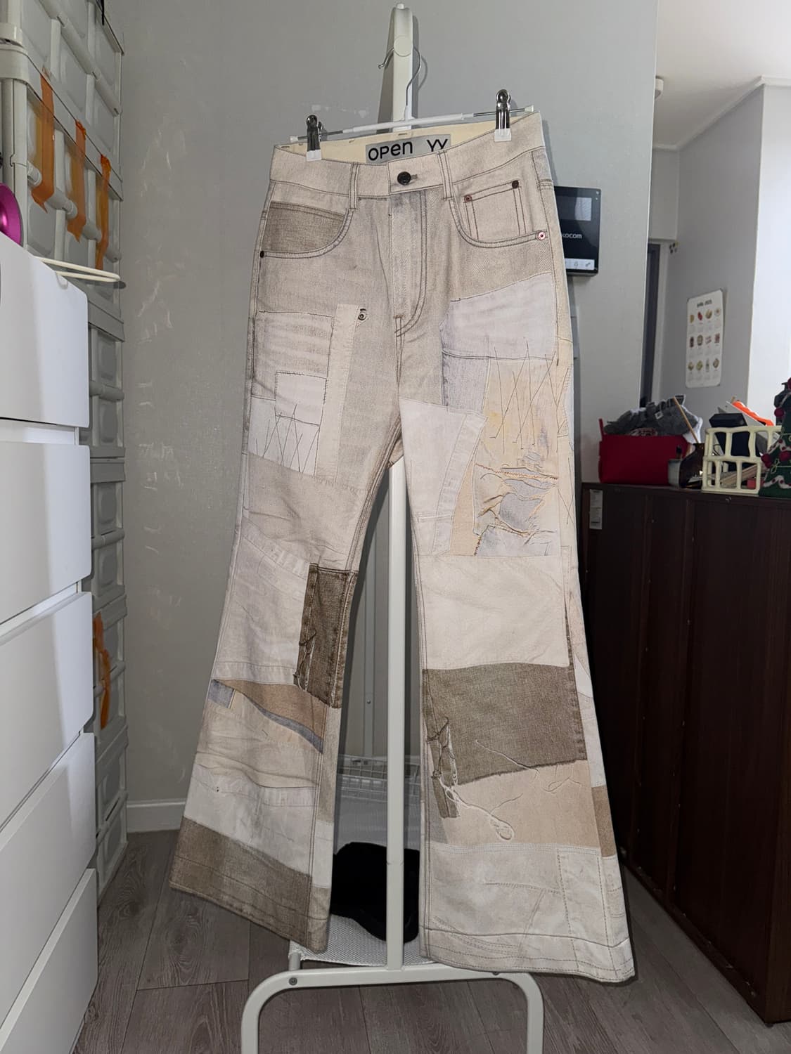 OPEN YY PATCHWORK EFFECT LOOSE BOOTCUT 상품이미지5