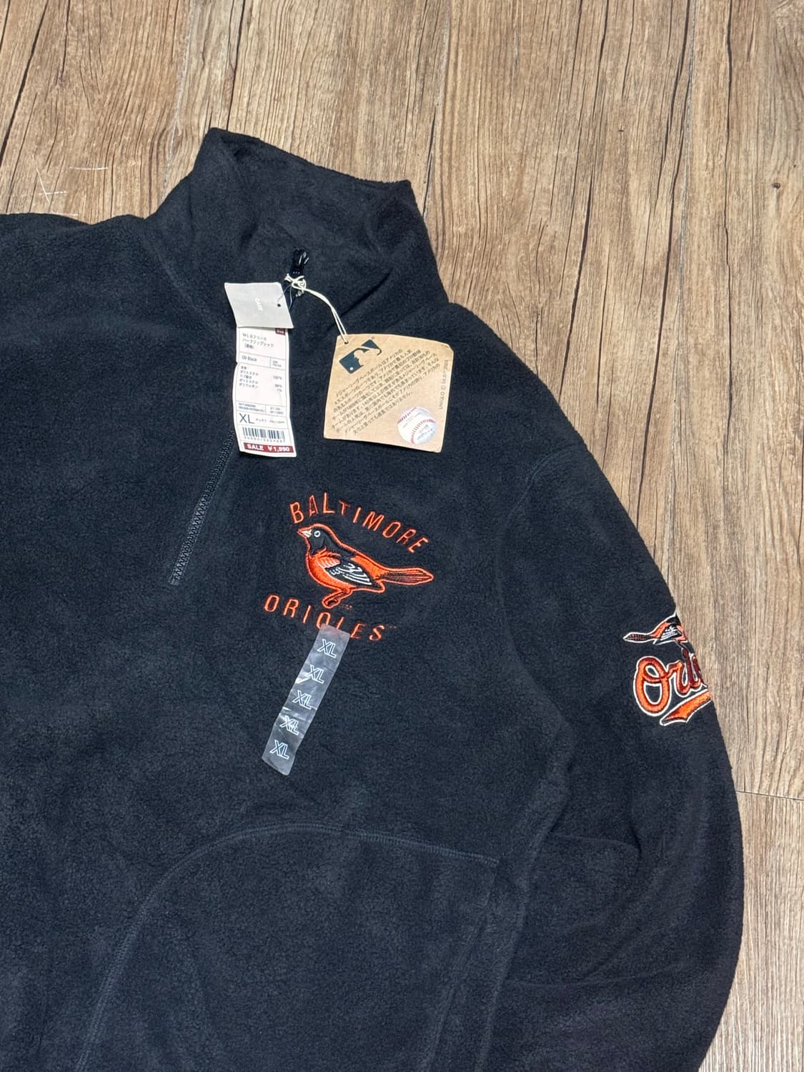 유니클로 X MLB 볼티모어 오리올스 반집업 플리스 상품이미지1