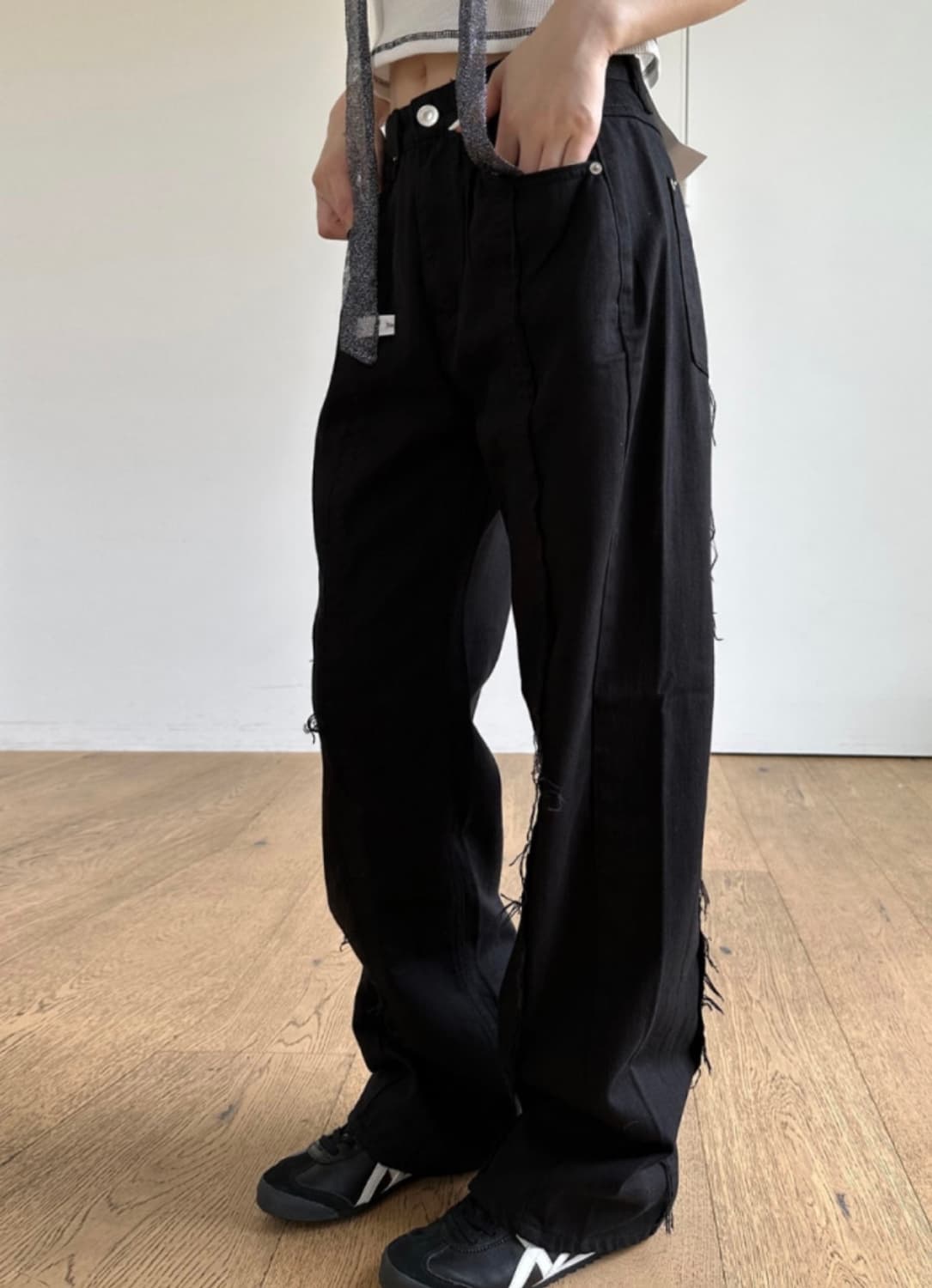 이너뮤트 그런지 라인 블랙 팬츠 M 상품이미지2