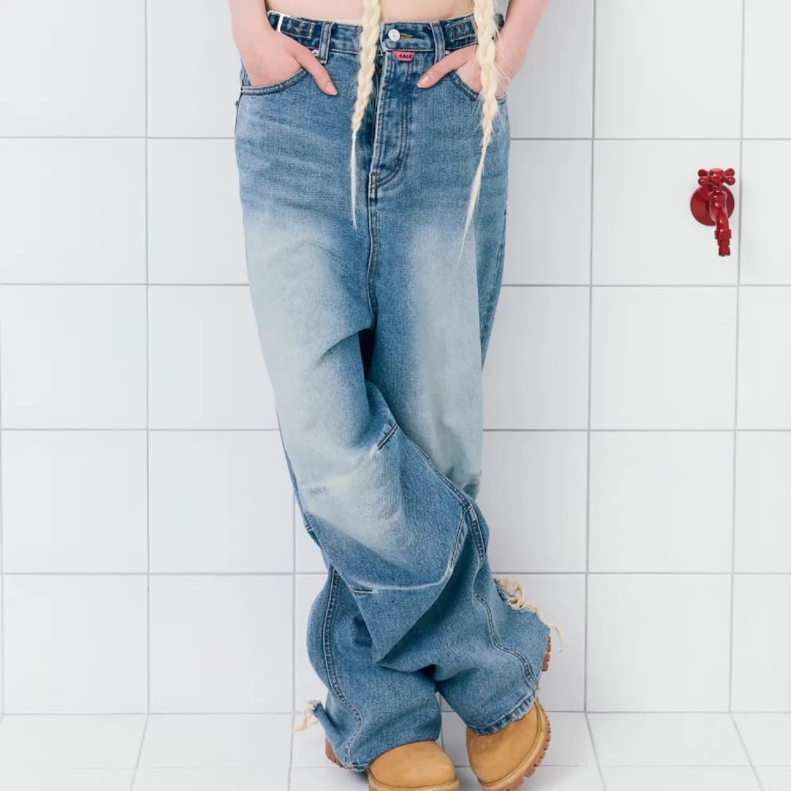 에즈이프캘리 디스트로이드 비조 팬츠 (블루 M) 상품이미지4