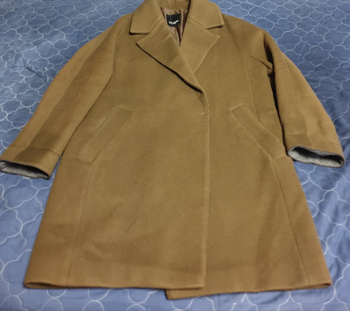 (빈티지) ZOOC 울100% 브레스티드 클립 코트 올리브 (55) 상품이미지1