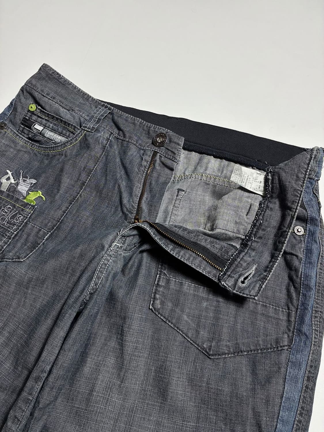 푸부 FUBU Y2K 자수 디테일 데님 반바지 R2354 상품이미지3