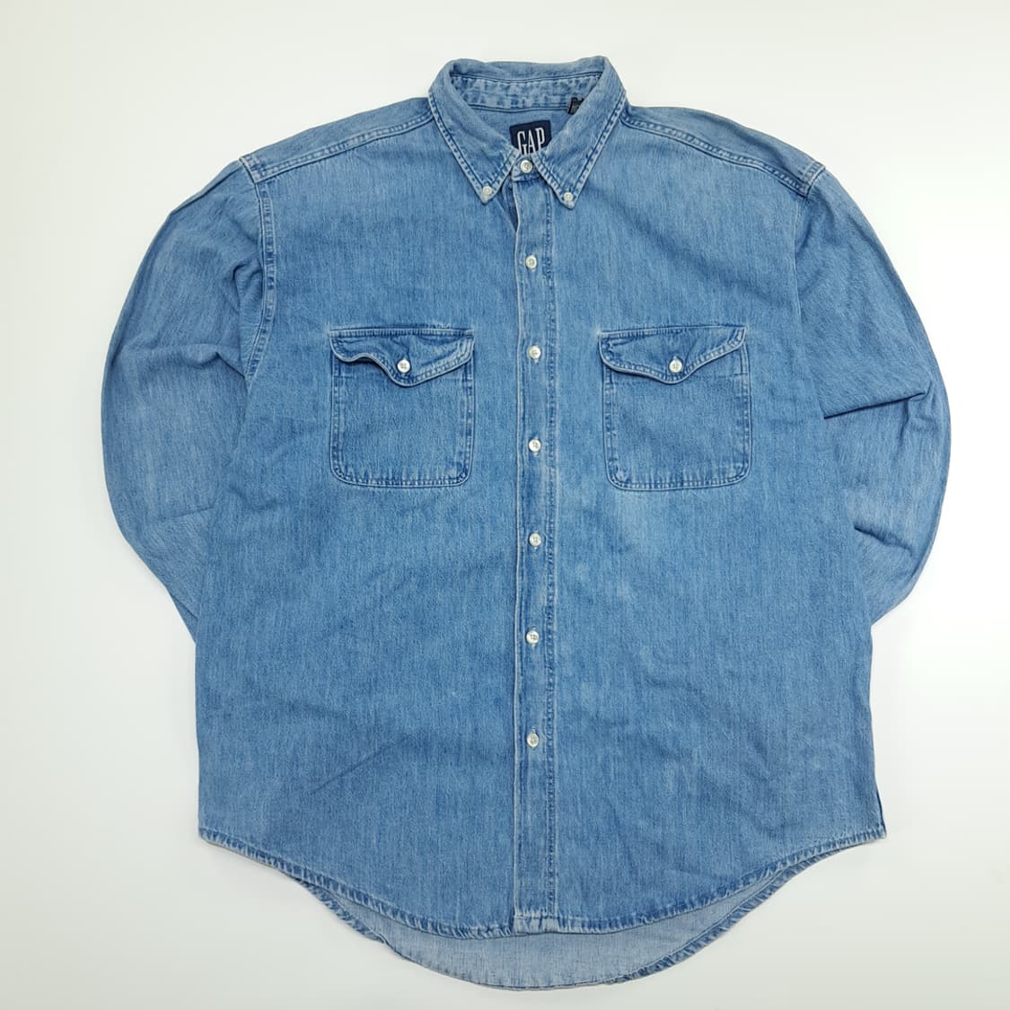 CN783 XL GAP 갭 90s USA 워시드 중청 데님 긴팔 셔츠 상품이미지1