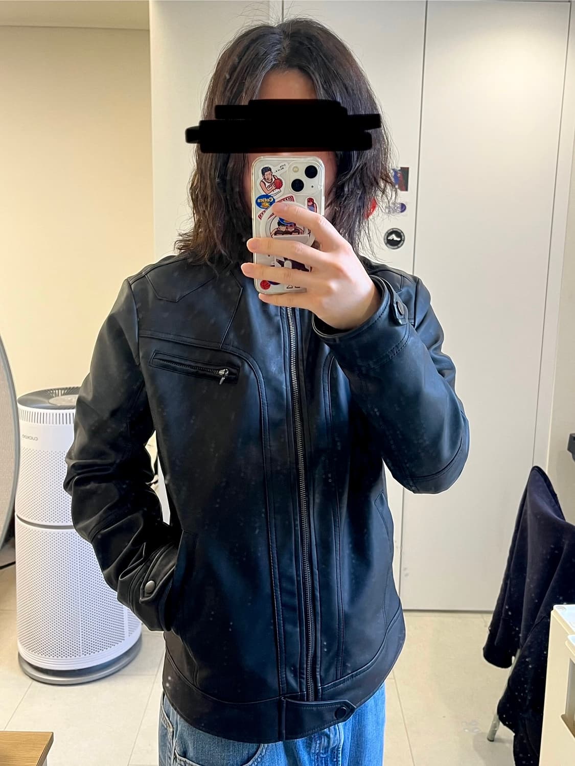 페이크 레더자켓 (착용사진 O) 상품이미지5