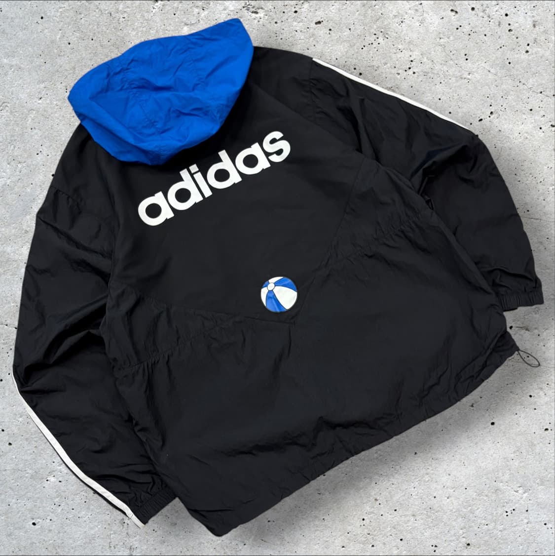 [S] 아디다스 x 275c 아노락 바람막이 블랙/블루 D436 상품이미지2