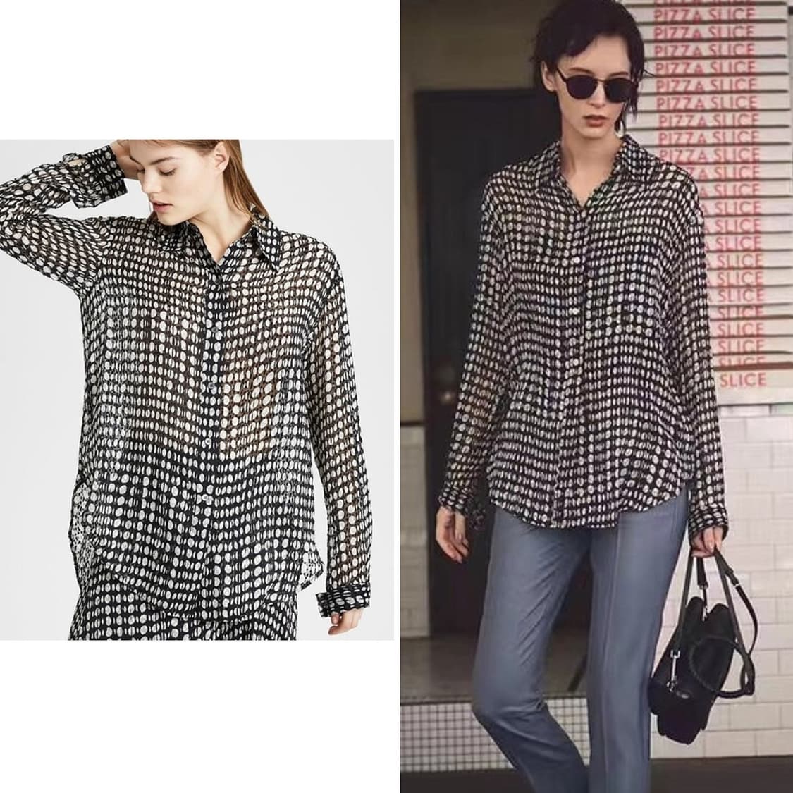 띠어리 시어 도트 블라우스 [새상품] 상품이미지2