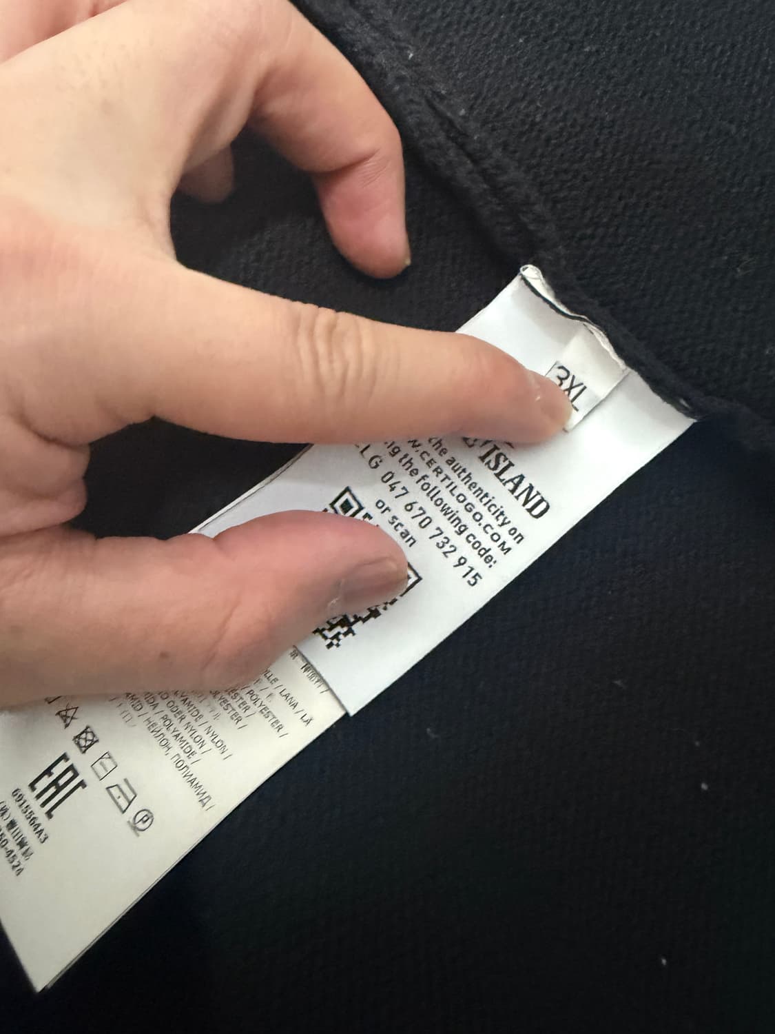 [ 3XL ] 스톤아일랜드 램스 울 버튼 니트집업 블랙 상품이미지6