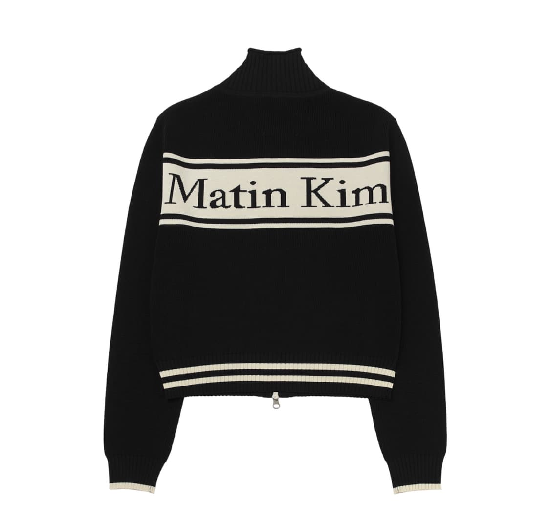 새상품) 마뗑킴 스펠포인트 스트라이프 가디건 블랙 XL 상품이미지1