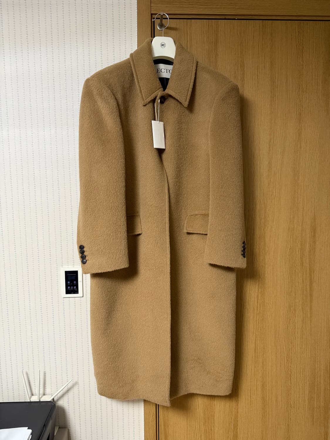 렉토 라마 울 블렌드 발마칸 코트 오커 M 상품이미지1