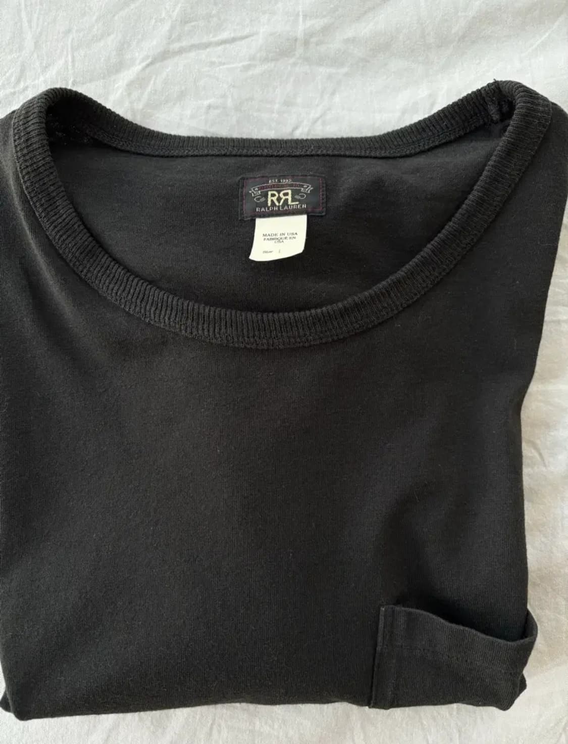 RRL 가먼트 다이 포켓 티셔츠 2팩 블랙, 그레이 / L 상품이미지7