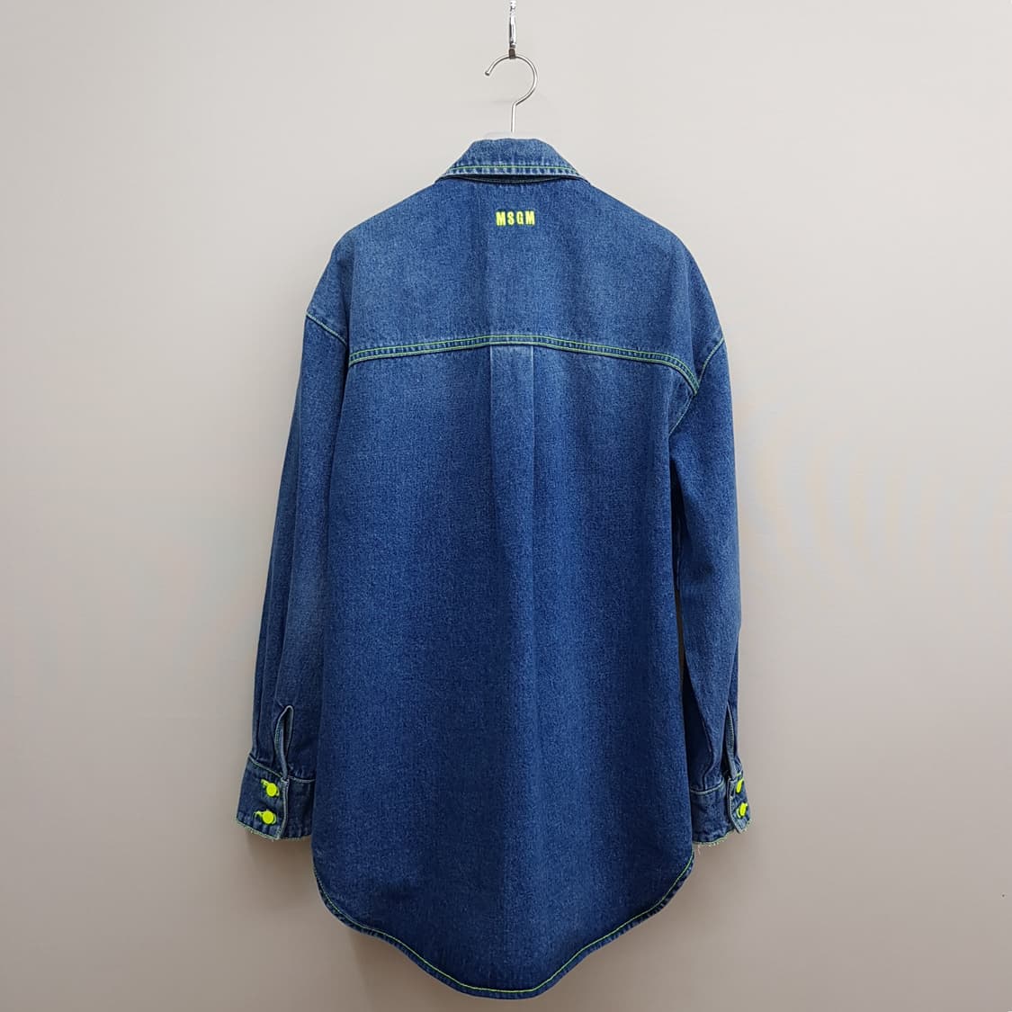 MSGM 네온 스티치 데님 셔츠형 자켓 IT40/ L사이즈 상품이미지4
