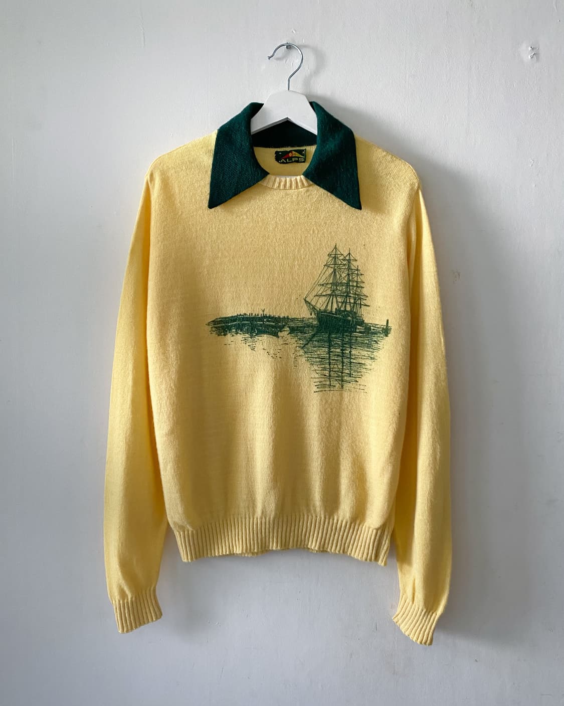 90s 빈티지 ALPS 일러스트 카라 니트 상품이미지1