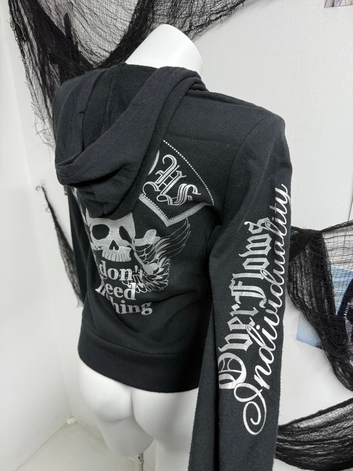 00s punk skull printing hood zipup 상품이미지3