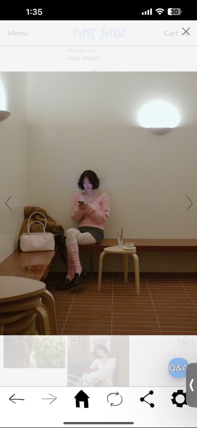 페일제이드 알파카 딥 브이넥 벌룬 니트 베이비핑크 상품이미지5