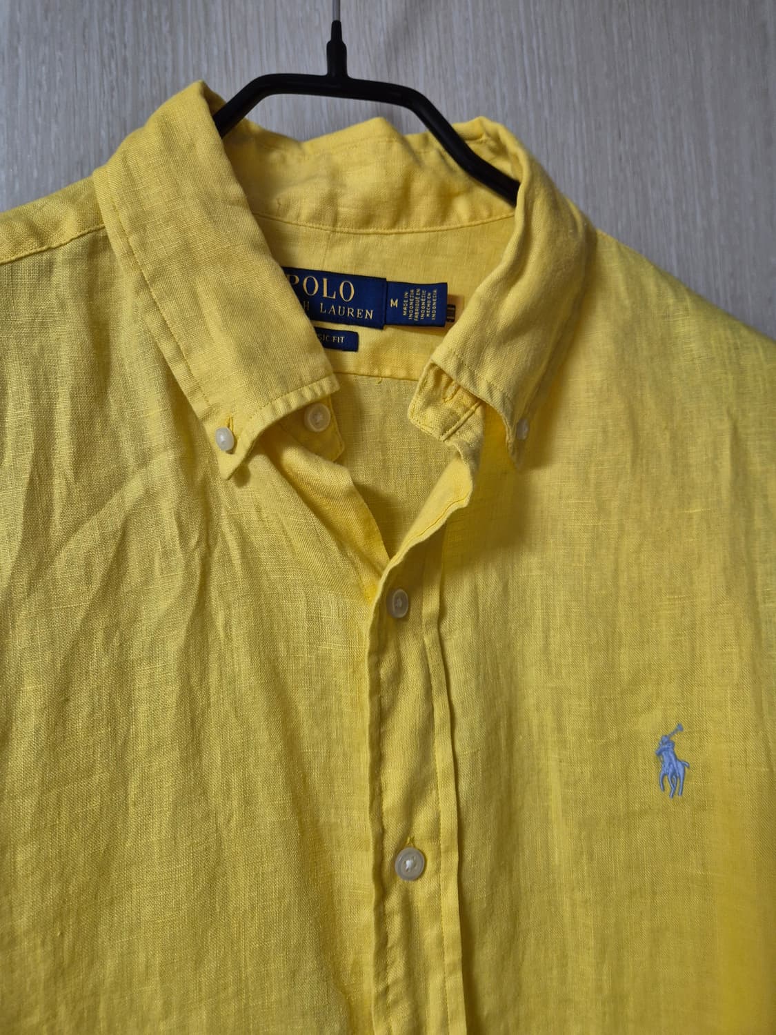 (25년) 폴로 랄프로렌 옐로우 린넨 셔츠 매장정품  M 상품이미지5