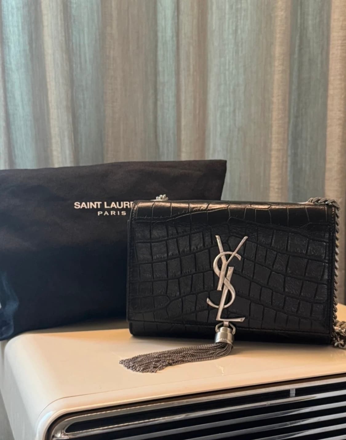 생로랑 크로커다일 테슬 체인백 (상태최상) 상품이미지1