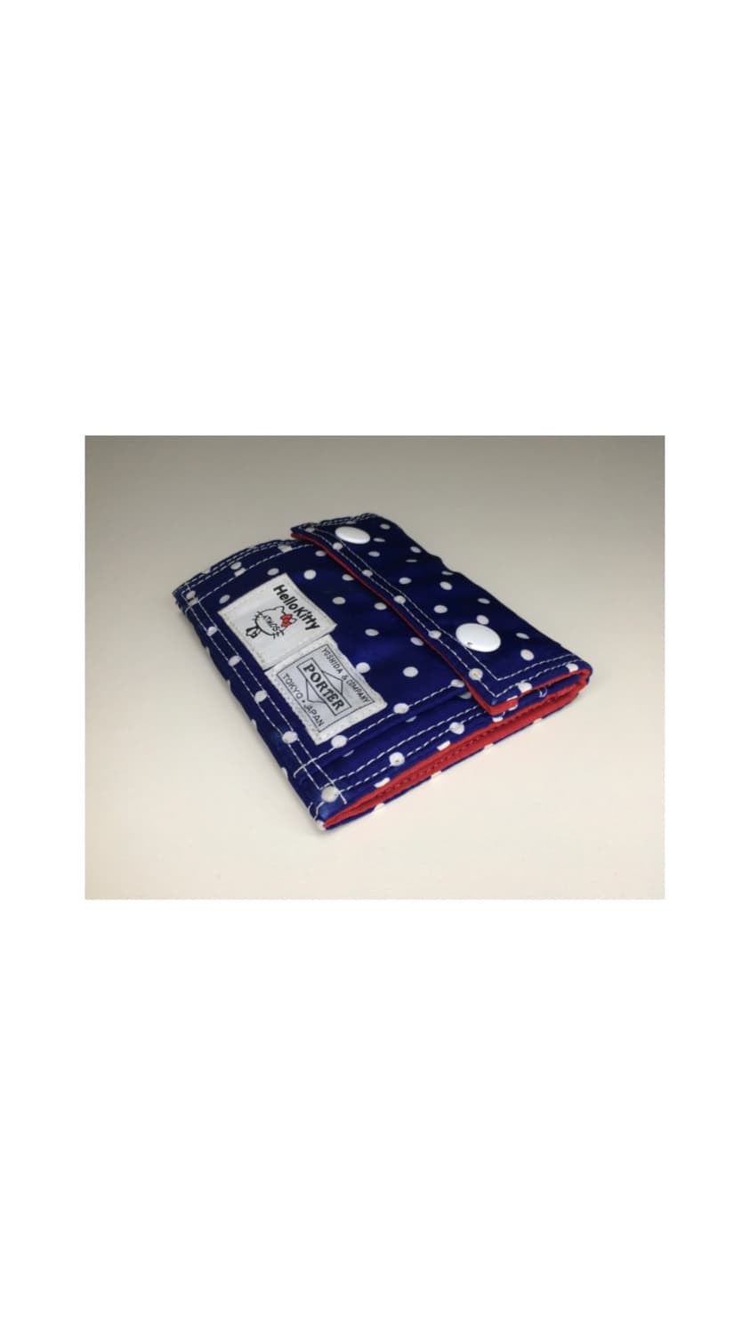 Porter 포터 x 아트모스 x 헬로키티 블루 도트 땡땡이 지갑 상품이미지3