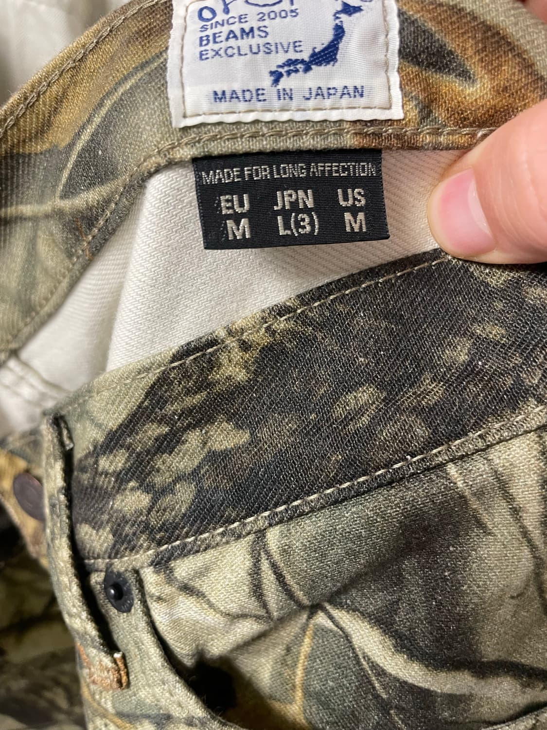 오어슬로우x빔즈 콜라고 101 카모 데드핏 M /L  상품이미지4