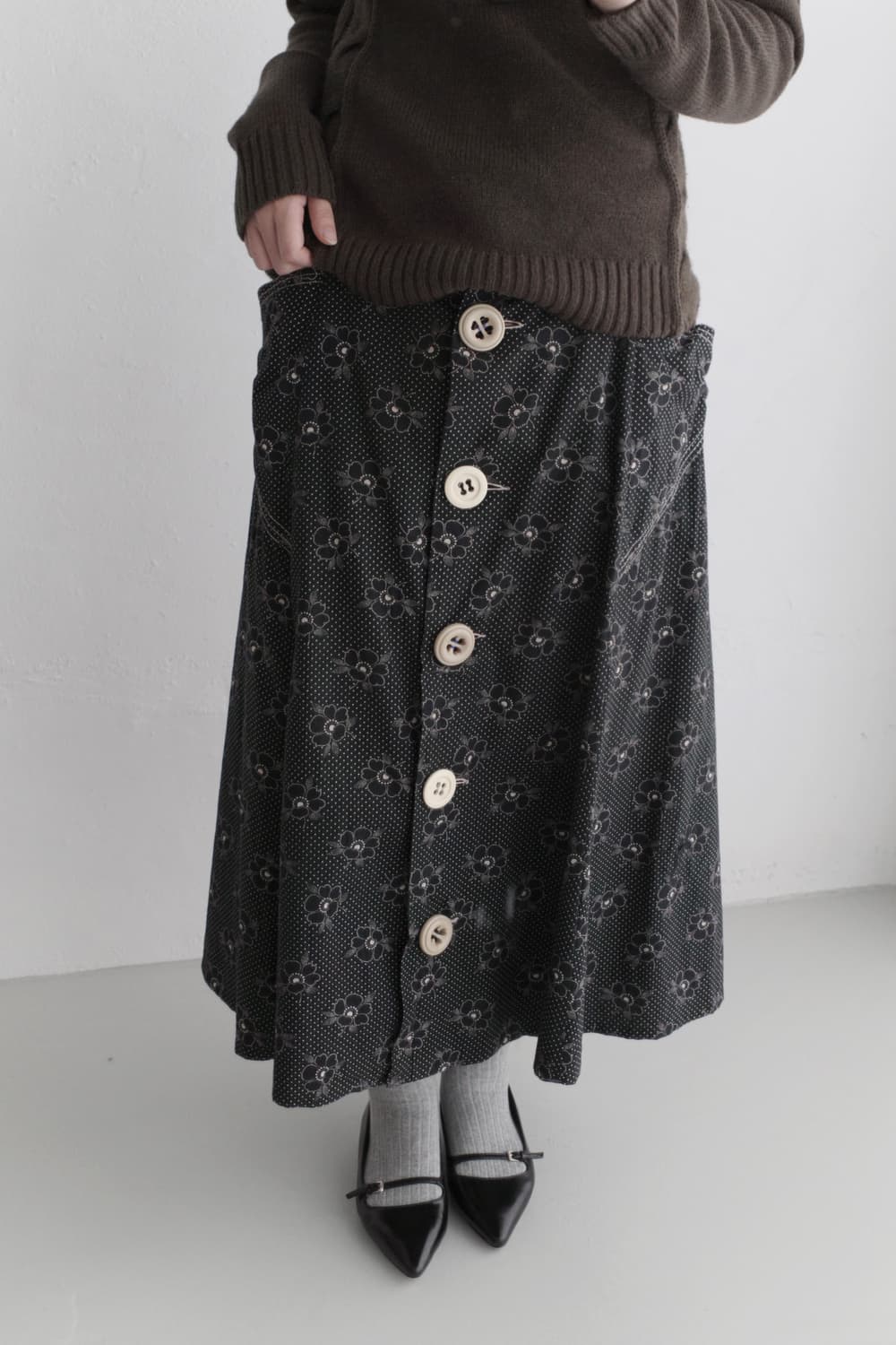 flower button skirt 상품이미지7