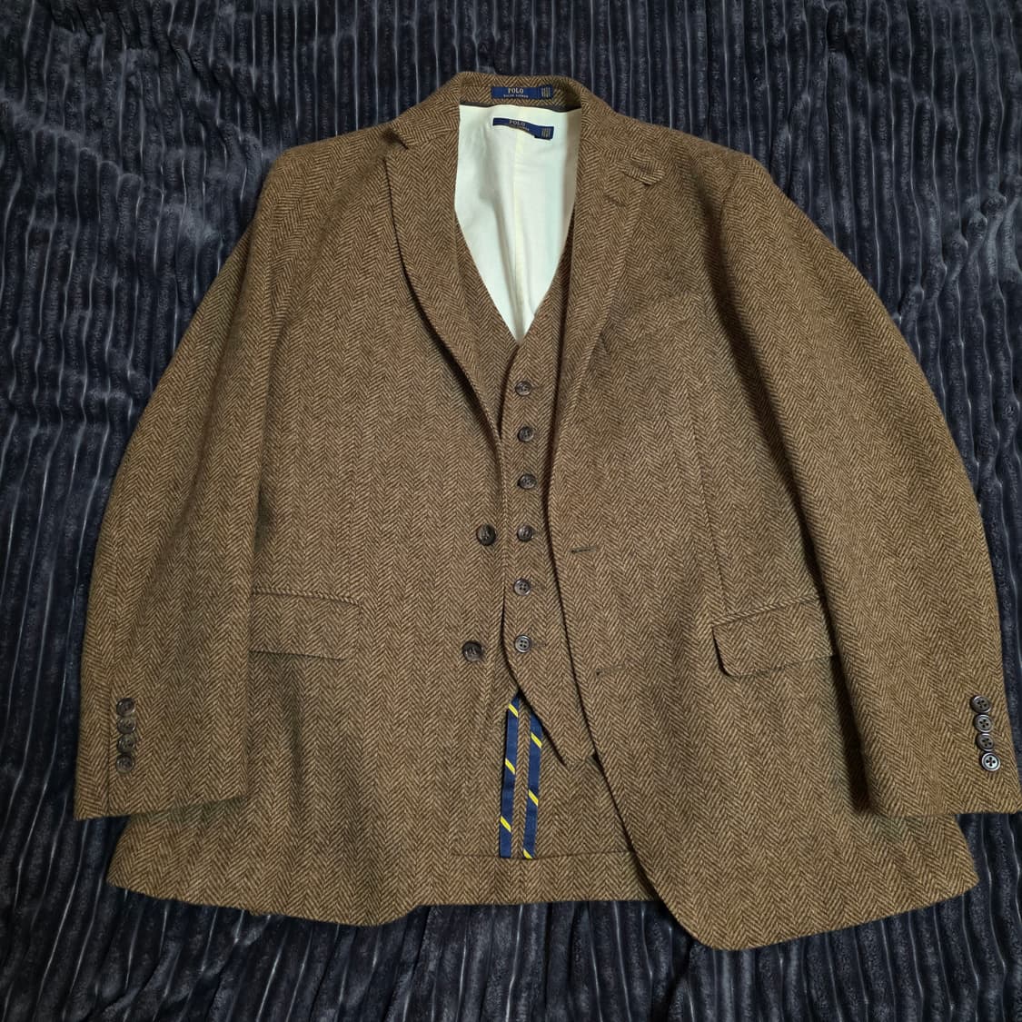 폴로 포르투갈메이드 헤링본투피스자켓 브라운 42R 상품이미지1