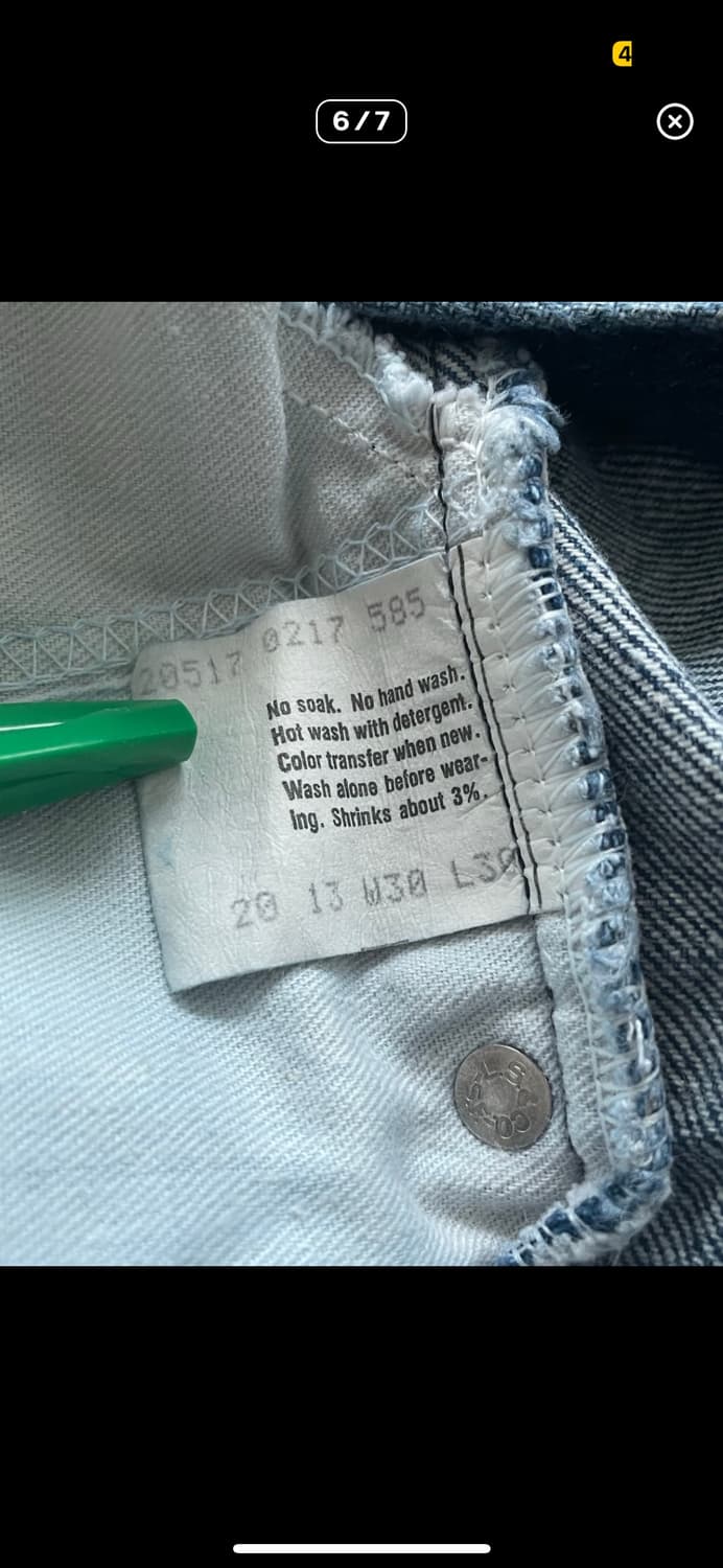 80s 빈티지 리바이스 517 오렌지탭 (진청) 상품이미지6