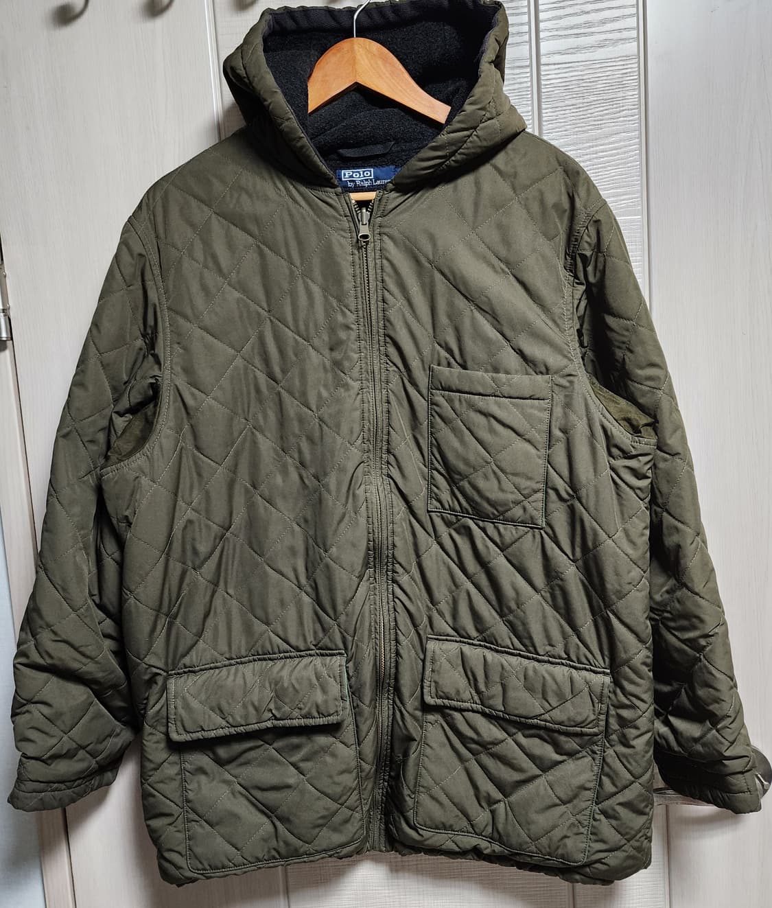 00s 빈티지 Ralph Lauren 폴로 랄프로렌 카키 퀄팅 후드(L) 상품이미지1
