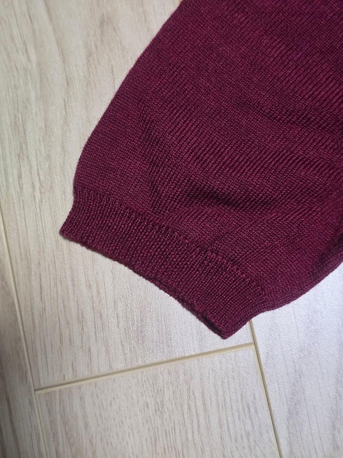 츠모리치사토 버건디 울 반팔니트 상품이미지6