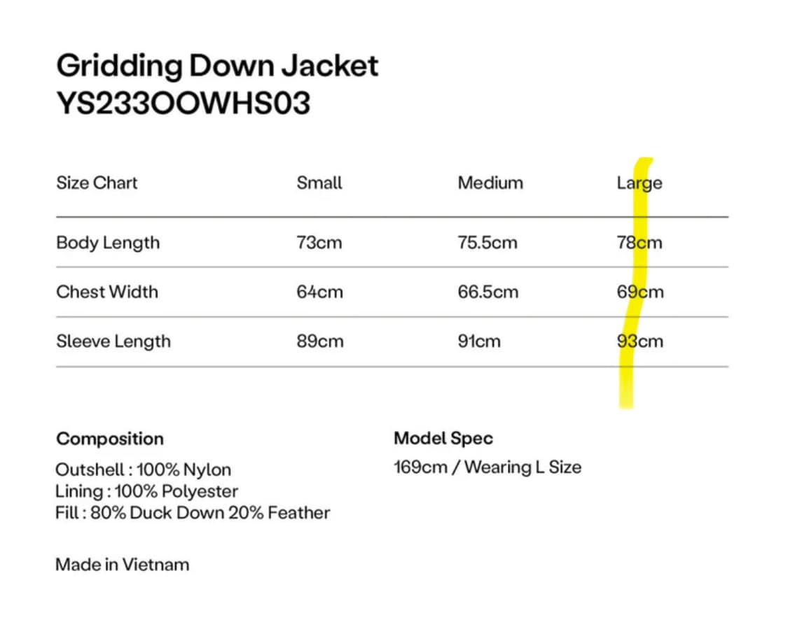 예스아이씨 Gridding Down Jacket Alphine 패딩(L) 상품이미지9