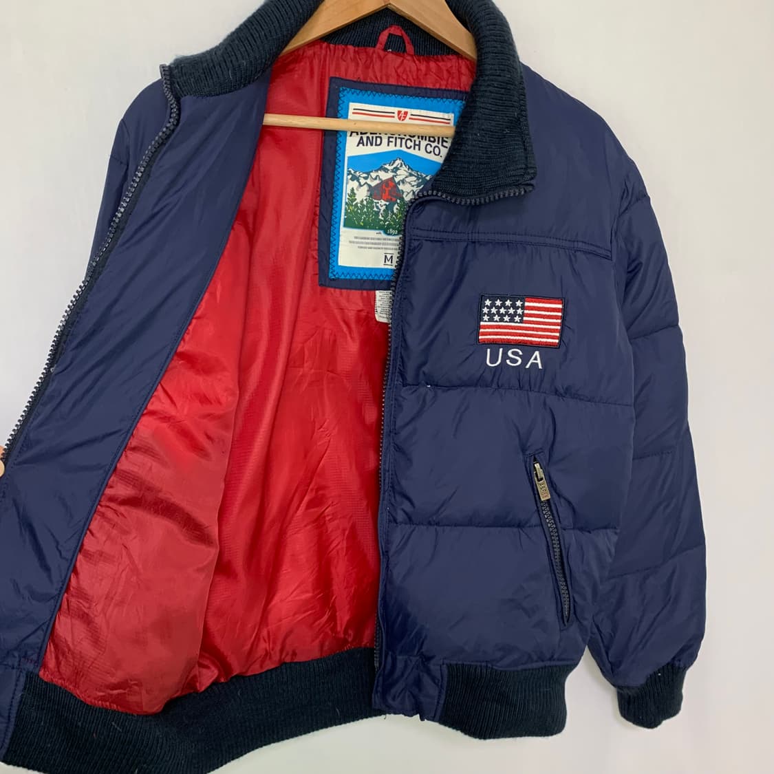 아베크롬비 usa 네이비 빈티지 패딩 점퍼 M 상품이미지3